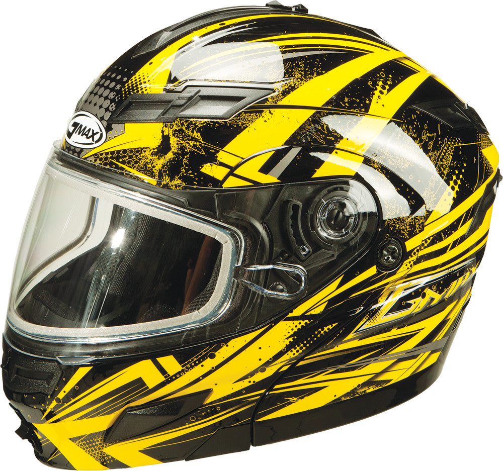 GMAX Gm-54s Modular Helmet Black/Yellow/Silver 2x G2544238 TC-4