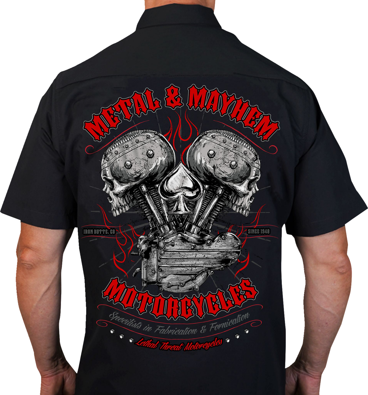 LETHAL THREAT Metal Mayhem Shop Shirt - Black - XL DG60165XL