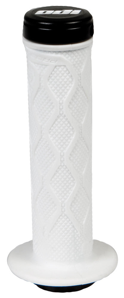 TANGENT Mini Lock-On Grips White W/Black Alloy Clamp 100mm 16-2201W