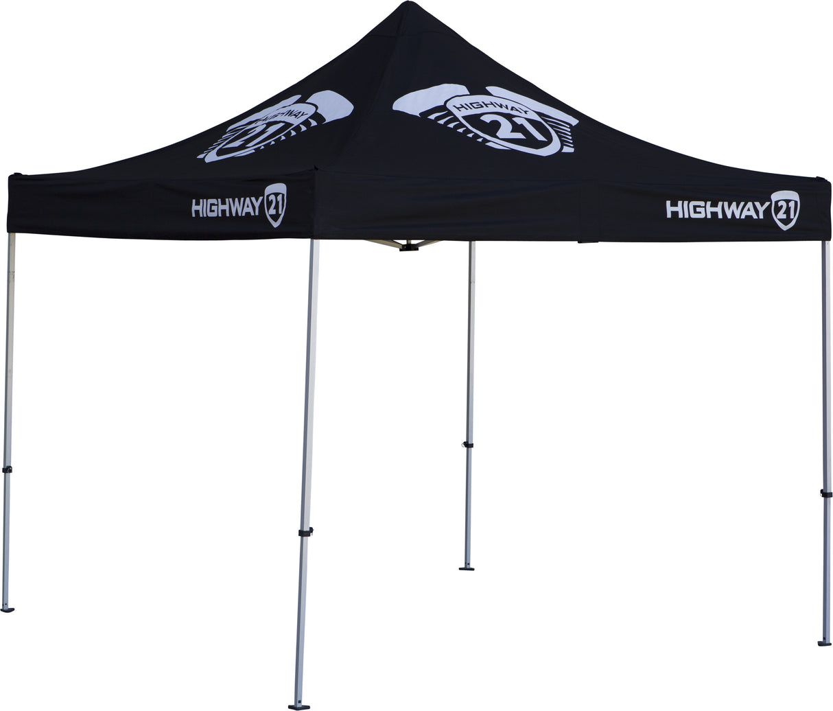 HIGHWAY 21 Aluminum Canopy Black 10'x10' CAN10X10A-CUSTOMH21