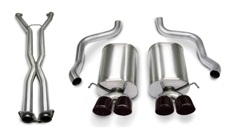 Corsa 07-08 Corvette 2.5in. Sport Series Cat-Back Dual Rear Exit with Twin 3.5in. BLK PVD Tips 14169CB4BLK