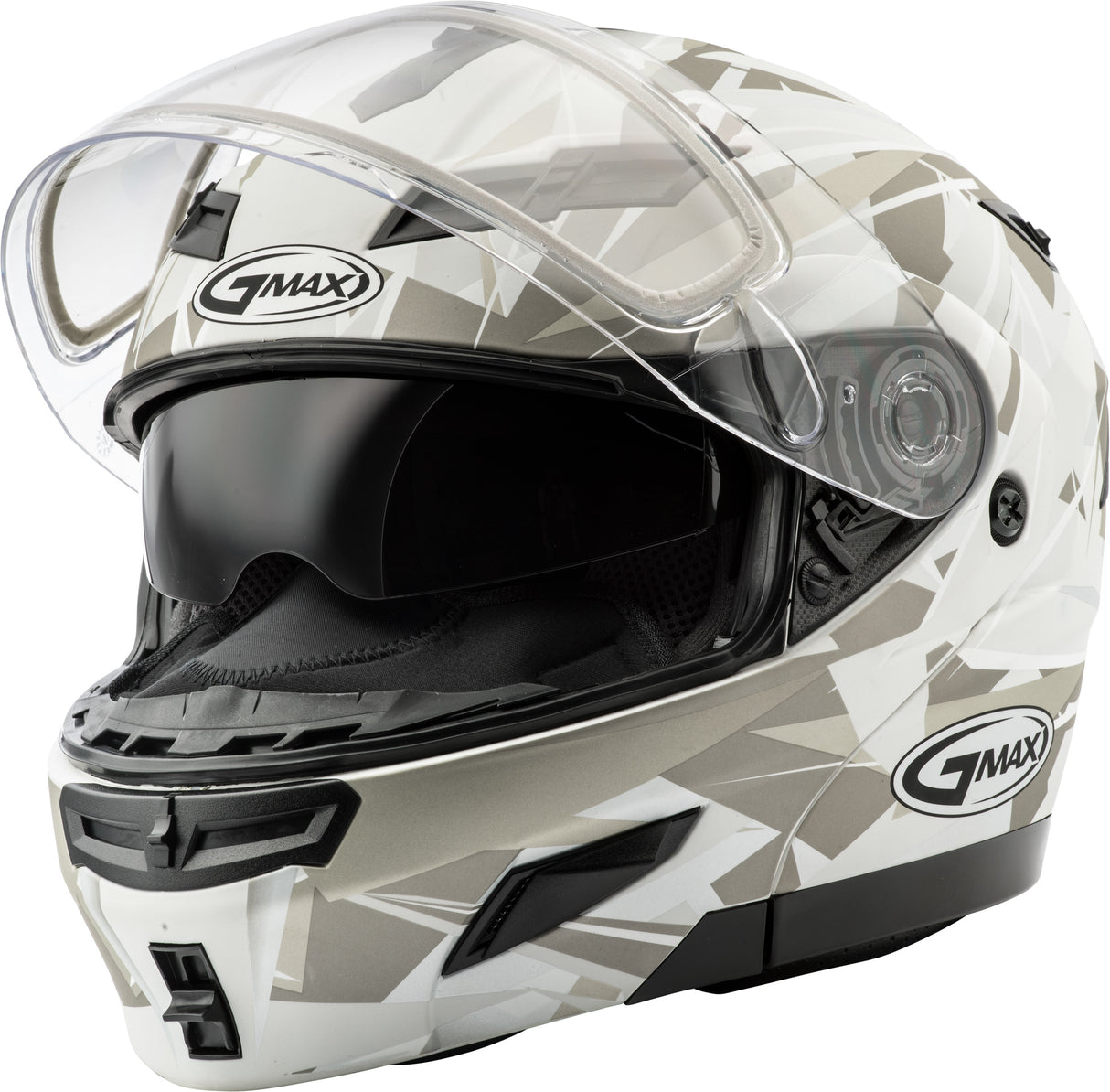 GMAX Gm-54s Modular Scribe Snow Helmet Matte White/Grey Xl G2549017