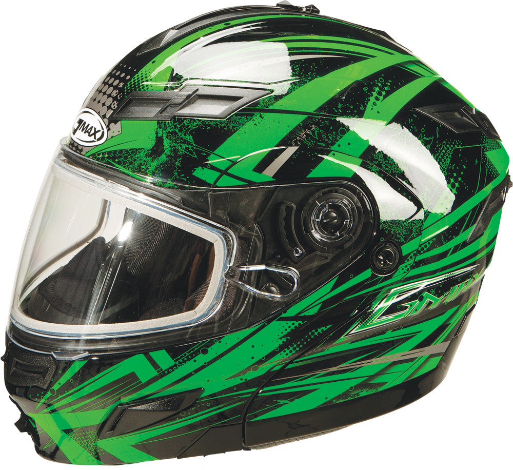 GMAX Gm-54s Modular Helmet Black/Green/Silver L G2544226 TC-3