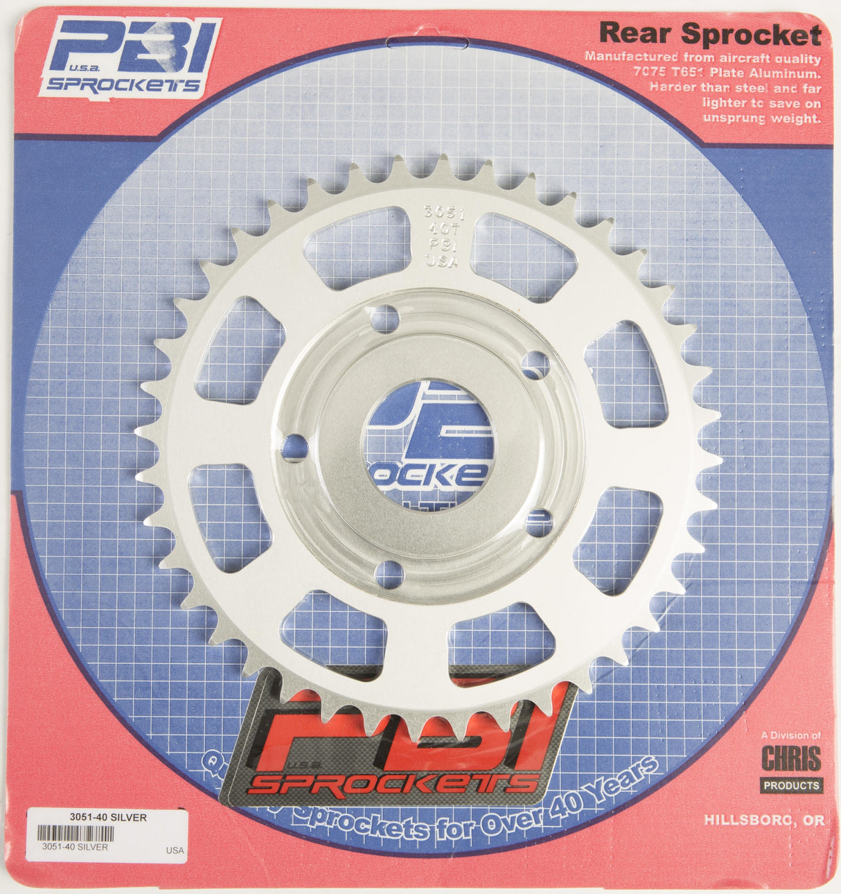 PBIRear Sprocket Aluminum 40t-520 Hon3051-40-3