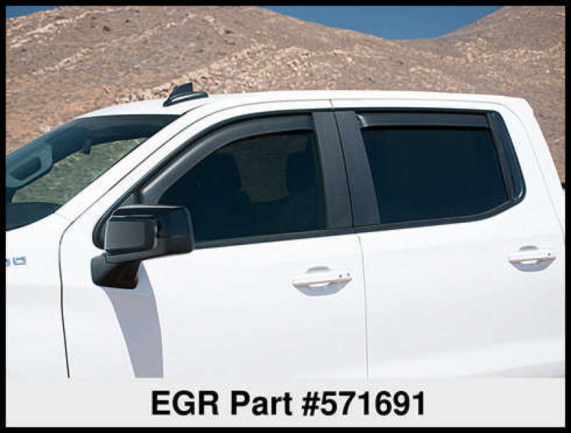 EGR 2019 Chevy 1500 Crew Cab In-Channel Window Visors - Dark Smoke 571691