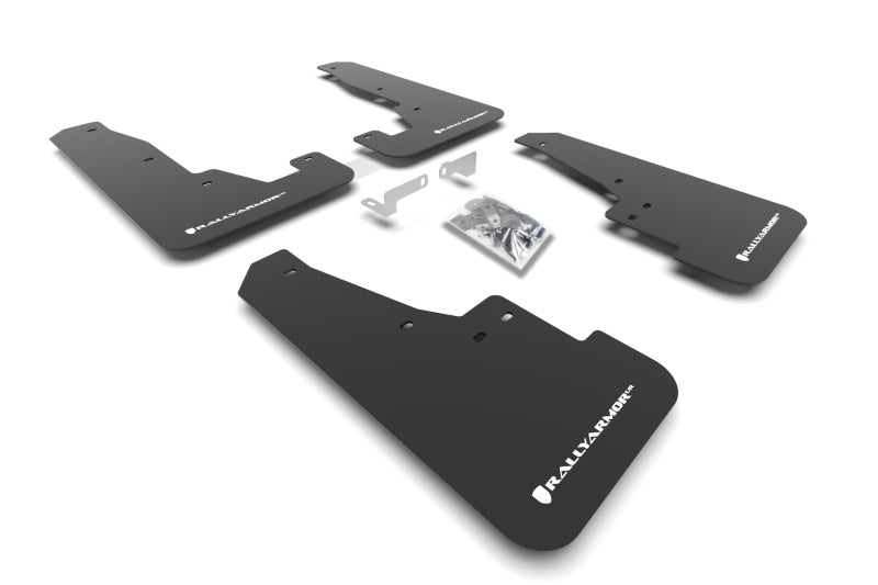 Rally Armor 16-22 Dodge Durango GT / RT / SRT / SXT Black UR Mud Flap White Logo MF55-UR-BLK/WH