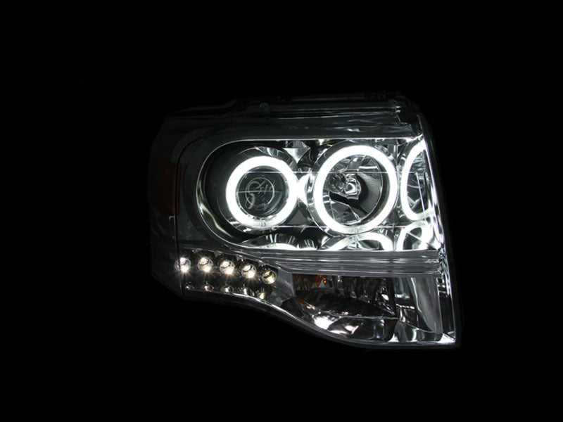 ANZO 2007-2014 Ford Expedition Projector Headlights Chrome 111114