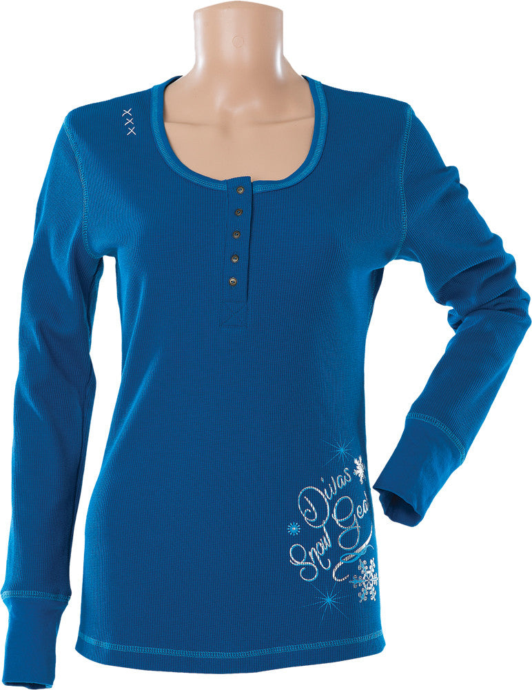 DSG Henley Thermal Shirt Blue L 67616