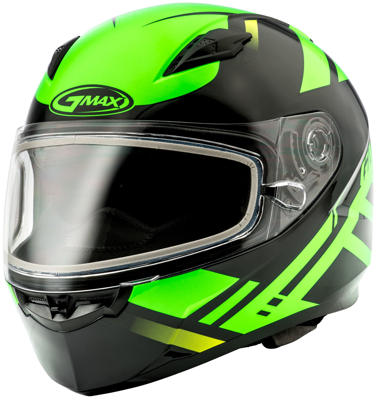GMAX Ff-49 Full-Face Berg Snow Helmet Black/Hi-Vis Green Lg G2493676 TC-23
