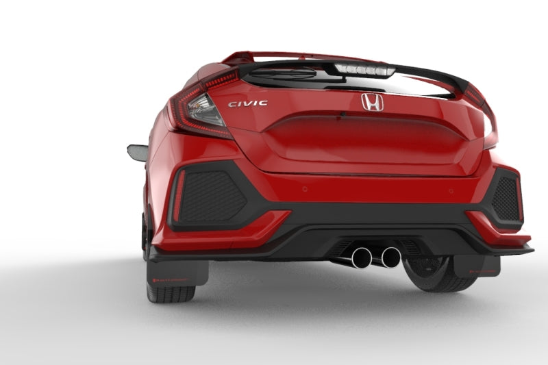 Rally Armor 17-19 Honda Civic Sport & Touring (Hatch) Black UR Mud Flap w/ Red Logo MF51-UR-BLK/RD