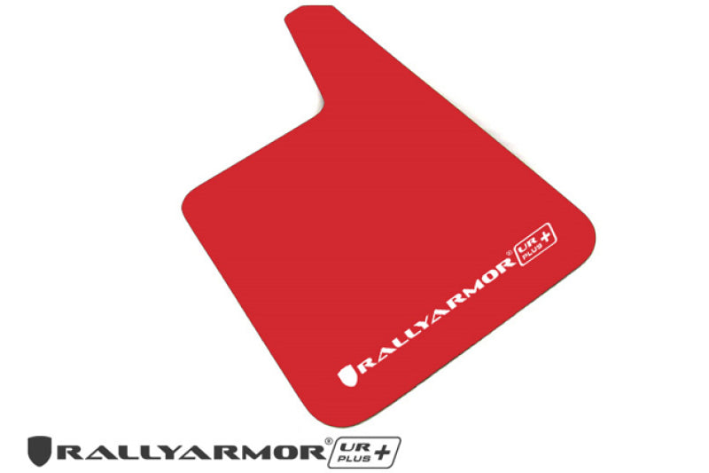 Rally Armor Universal Fit (No Hardware) UR Plus Red UR Mud Flap w/ White Logo MF20-URP-RD/WH