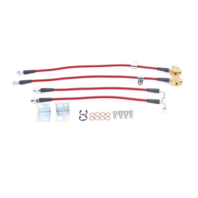 Power Stop 15-17 Ford Mustang Front & Rear SS Braided Brake Hose Kit BH00116