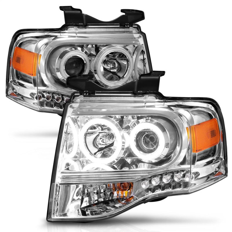 ANZO 2007-2014 Ford Expedition Projector Headlights Chrome 111114