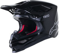 IN STOCK OPEN BOX ALPINESTARS SUPERTECH S-M10 Solid Helmet Black Glossy/Carbon SM 482-9041S