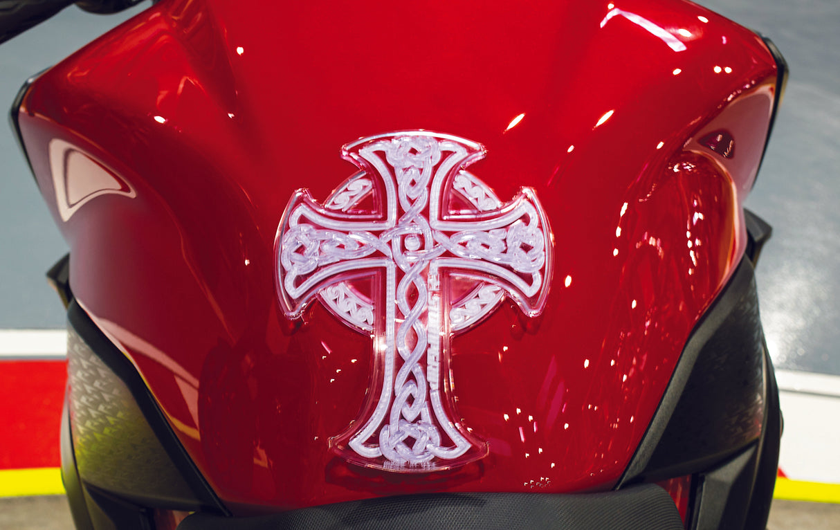 STOMPGRIP Tank Pad Celtic Cross Clear/White 51-03-1002