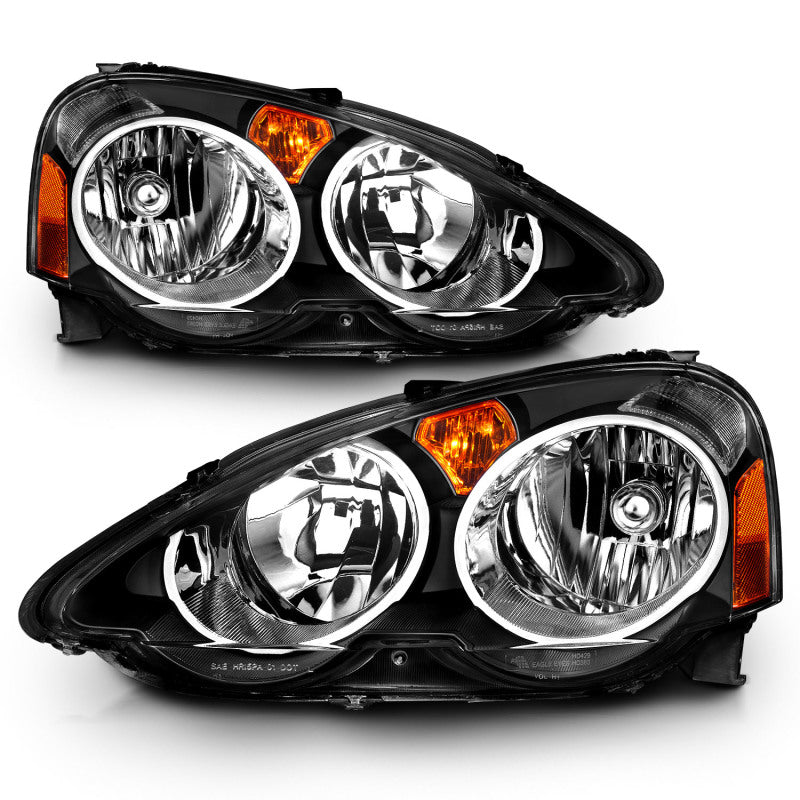 ANZO 2002-2004 Acura Rsx Crystal Headlights Black 121209