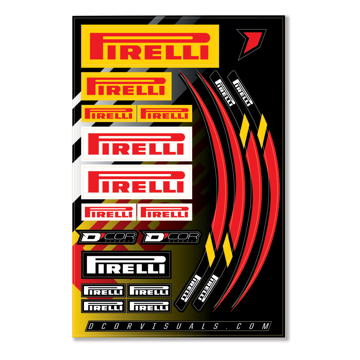 D-COR Decal Sheet 12 Mil Pirelli Decal Sheet 12 Mil Pirelli 40-90-119