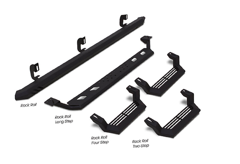 Lund Universal Long Step Rock Rails - Black 26410021