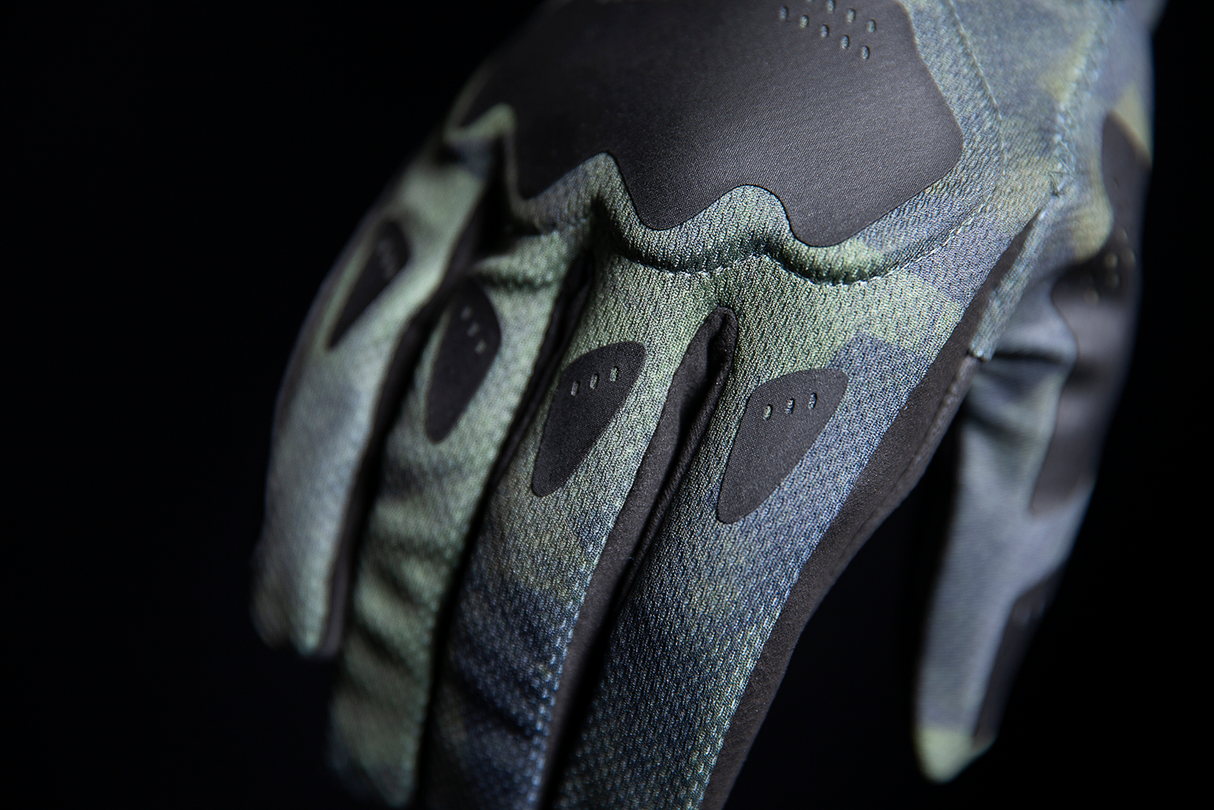 Open Box new ICON Hooligan™ Battlescar Gloves - Green - Medium 3301-4124