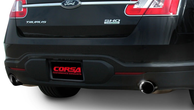 Corsa 10-13 Ford Taurus SHO 3.5L V6 Turbo Sport Cat-Back Exhaust w/ Dual 4in Black Tips 14315BLK