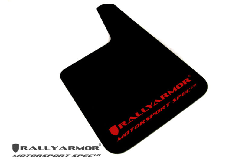 Rally Armor Universal Fit (No Hardware) Motorsport Spec Black UR Mud Flap w/ White Logo MF20-MSUR-BK/WH