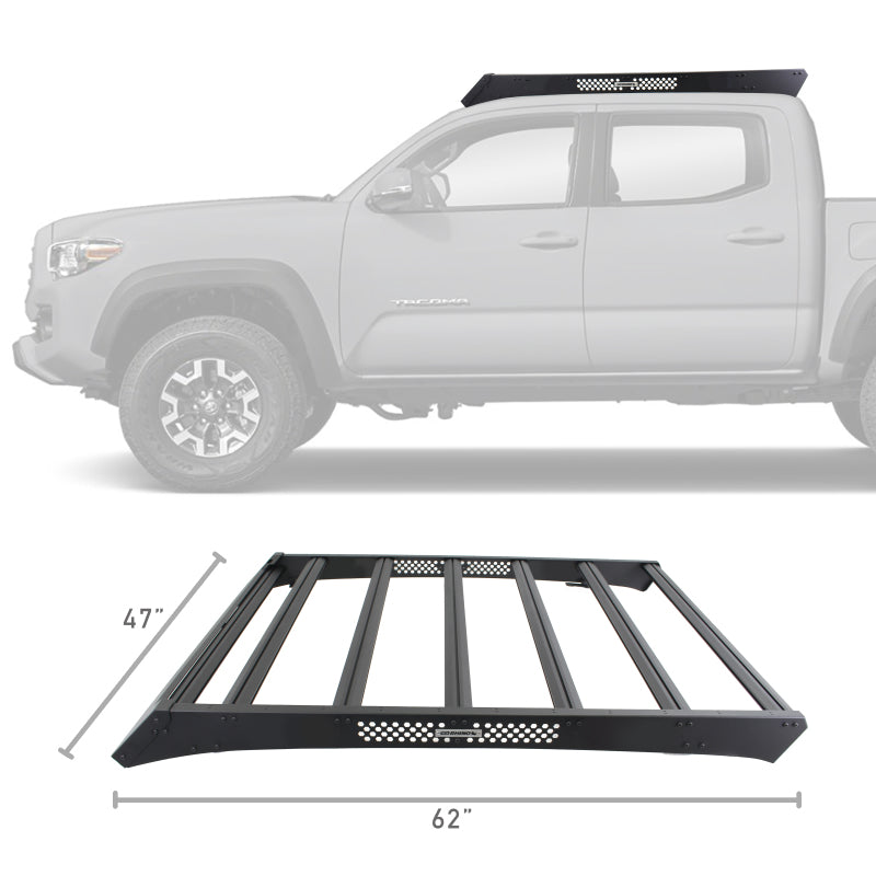 Go Rhino 16-23 Toyota Tacoma DC Ceros Low Profile Roof Rack - Tex. Blk 5933000T
