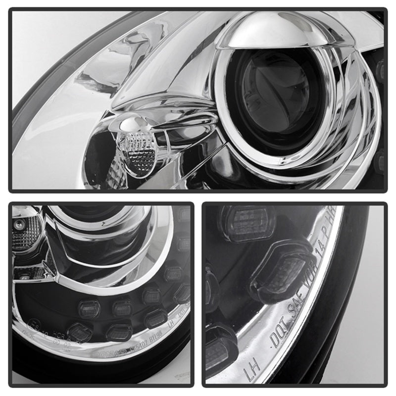Spyder Volkswagen Beetle 1998-2005 Projector Headlights DRL Chrome PRO-YD-VB98-DRL-C 5080554