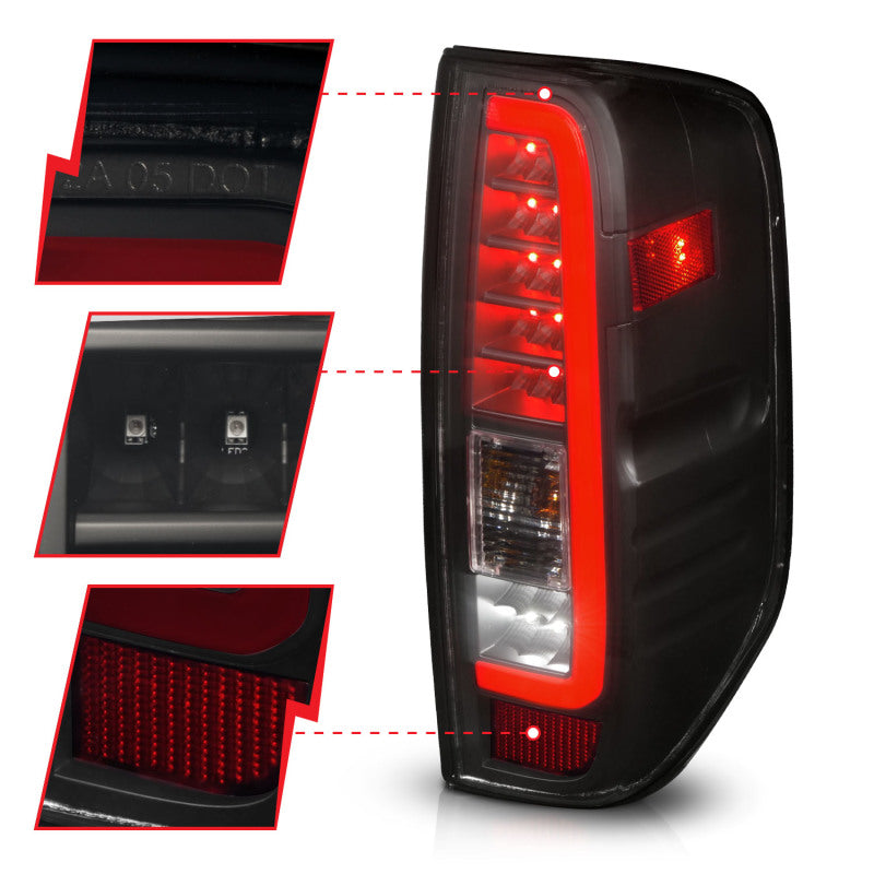 ANZO 2005-2021 Nissan Frontier LED Taillights Black Housing/Smoke Lens 311444
