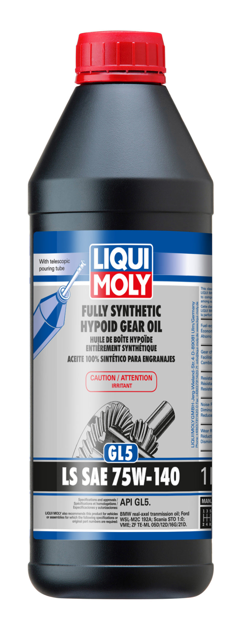 LIQUI MOLY 1L Fully Synthetic Hypoid Gear Oil (GL5) LS SAE 75W140 20042