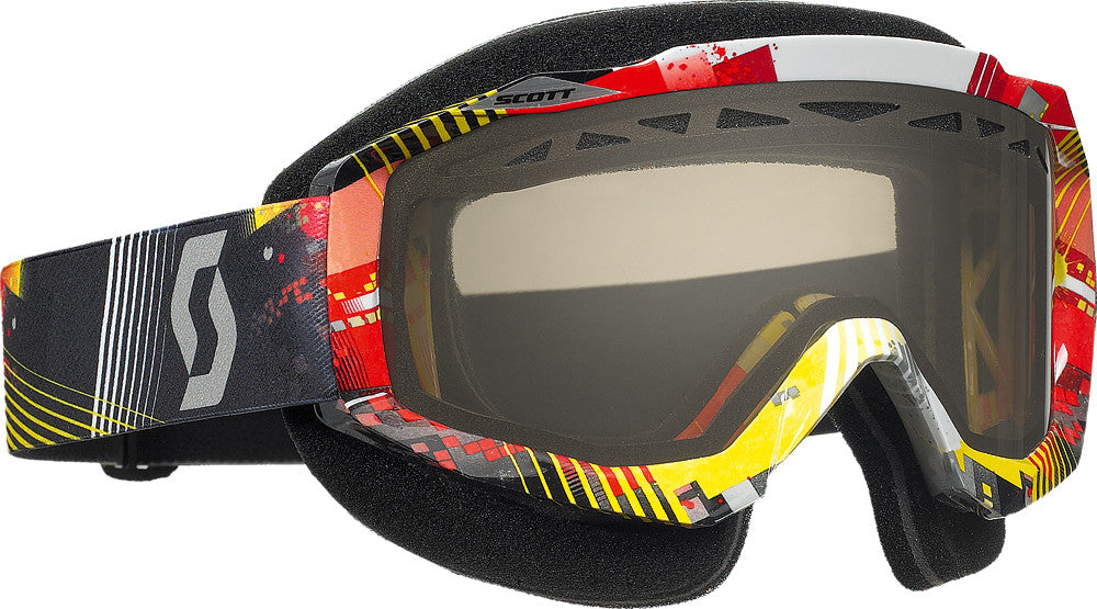 SCOTT Hustle Sno-X Goggle Tangent Red/Yellow W/Acs Rose Lens 217784-3608108