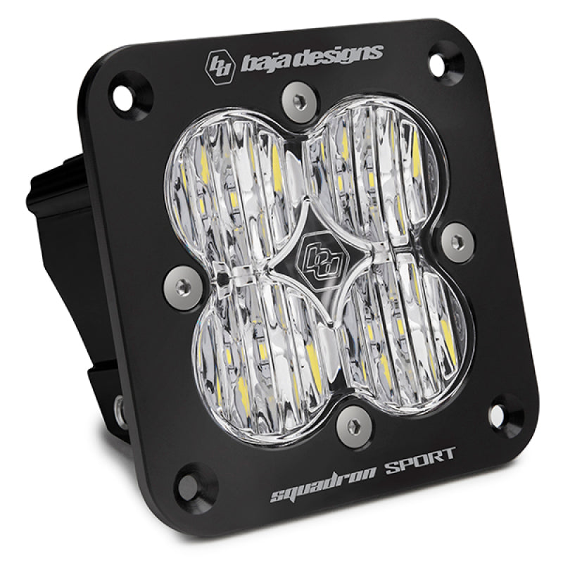 Baja Designs Squadron Sport Black Wide Cornering Pattern Flush Mount LED Light Pod - Clear 551005