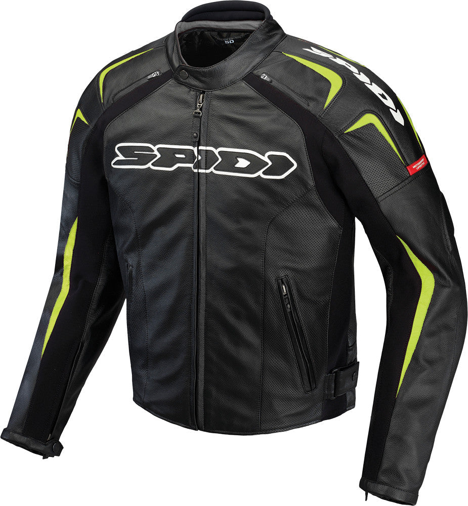 SPIDI Track Leather Jacket Black/Green E54/Us44 P120-494-54