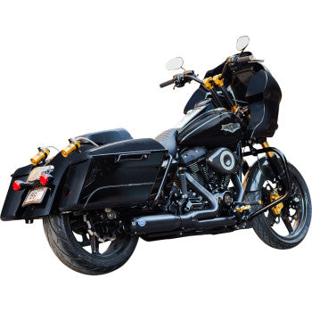 S&S CYCLE 2-into-1 Qualifier Exhaust System - Race Only - Guardian Black 550-1109