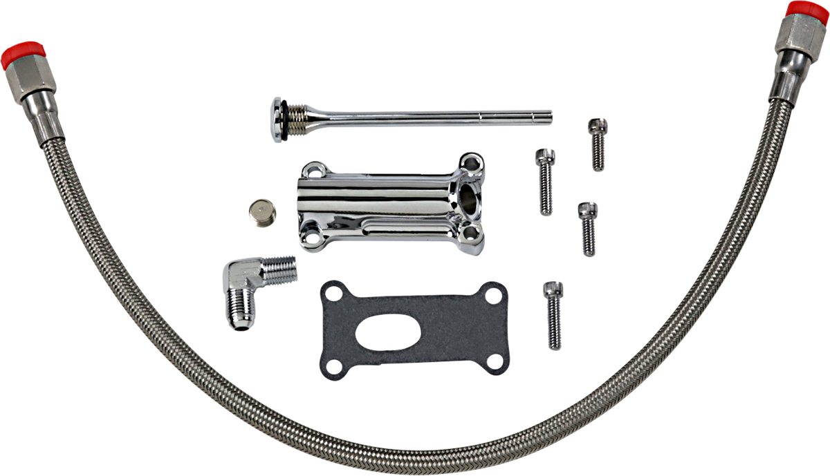 DRAG SPECIALTIES Kit de boquilla de aceite del motor - Cromo 323057