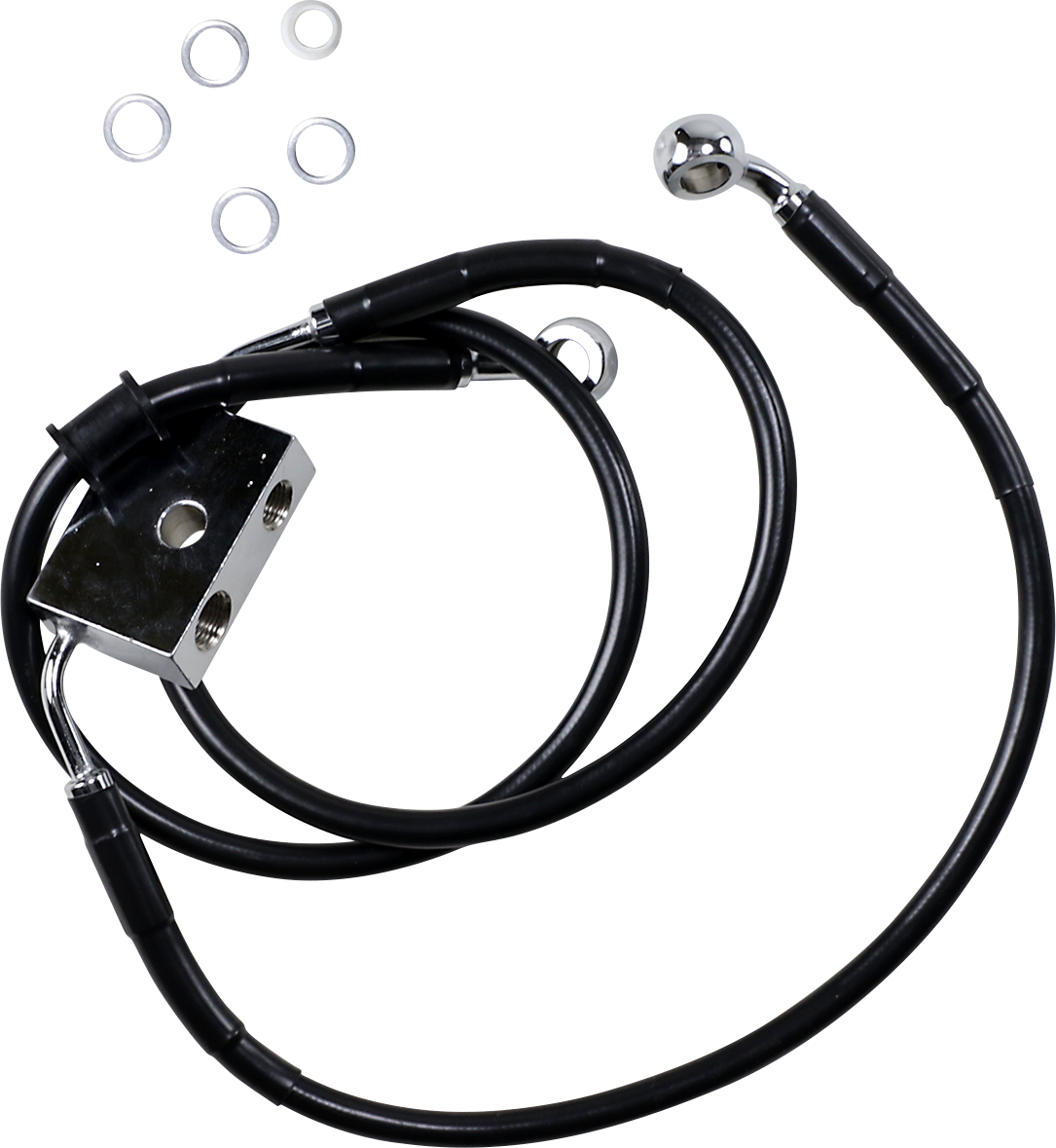 DRAG SPECIALTIES Línea de freno - Delantero - +10" - Negro - XL 614745-10BLK