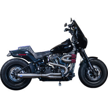 S&S CYCLE 2-into-1 Superstreet Exhaust System - Brushed Stainless Steel Softail 2018-2024 550-1099 1800-2692