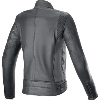 ALPINESTARS Stella Dyno Leather Jacket - Black Tar Gray/Dark Gray - XS 3113924-1296-XS