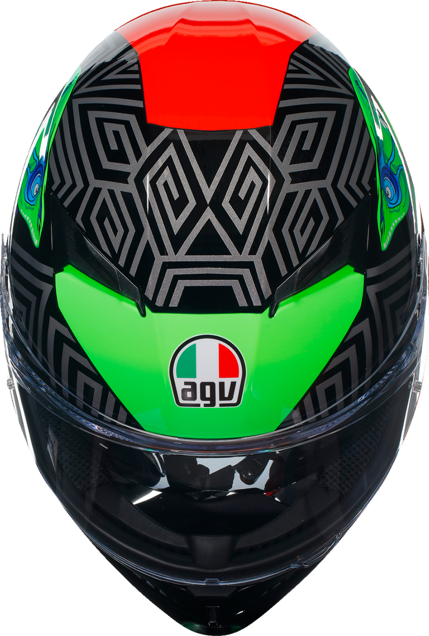 Casco AGV K3 - Kamaleon - Negro/Rojo/Verde - Mediano 2118381004013M