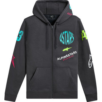 IN STOCK ALPINESTARS Variegate Zip Hoodie - Gunmetal - 2XL 1215-53200-190-2X