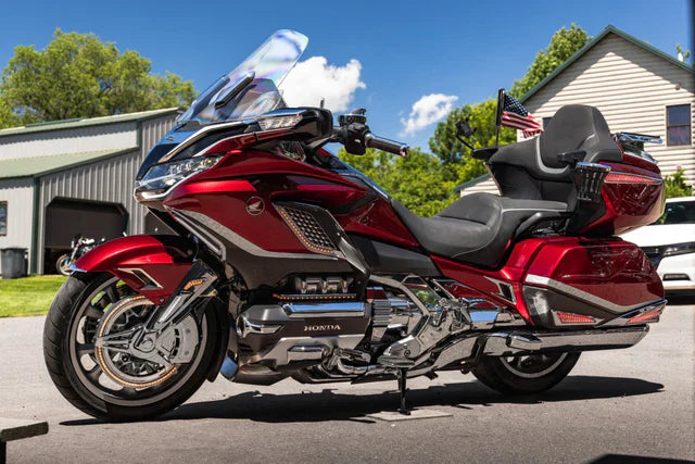 Goldstrike 3-Way Adjustable Highway Peg Mounts With Twin Rail Pegs For Gold Wing 18-Up Black 60325