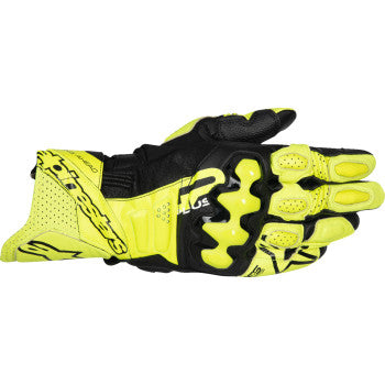 ALPINESTARS GP Plus R V3 Leather Gloves - Fluo Yellow/Black - Medium 3550825-551-M