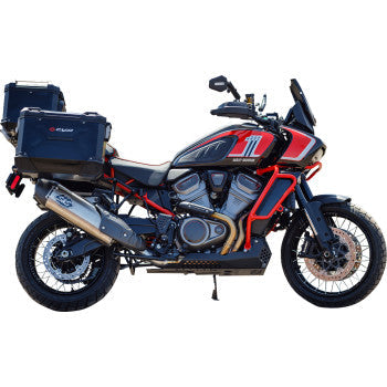 S&S CYCLE Slip-On Muffler - Brushed Stainless Steel - 50-State Pan America 2021-2024 1250 550-1081 1801-1811