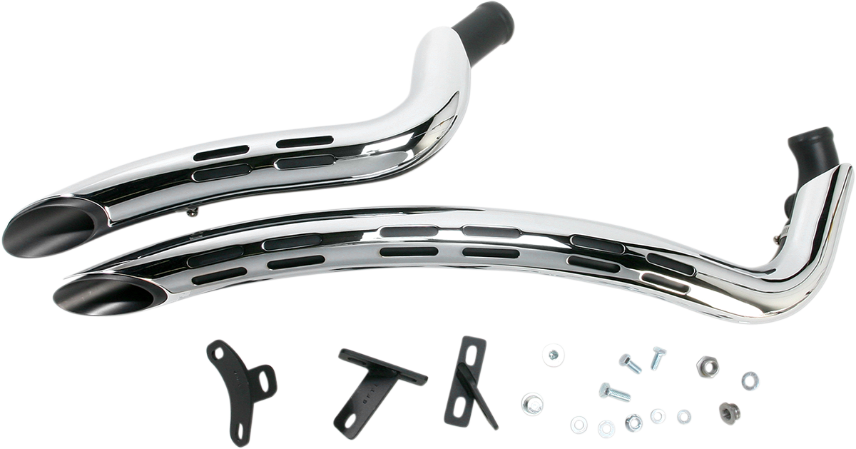 BASSANI XHAUST Sweeper Exhaust - Black/Chrome For Harley-Davidson 1SD2F