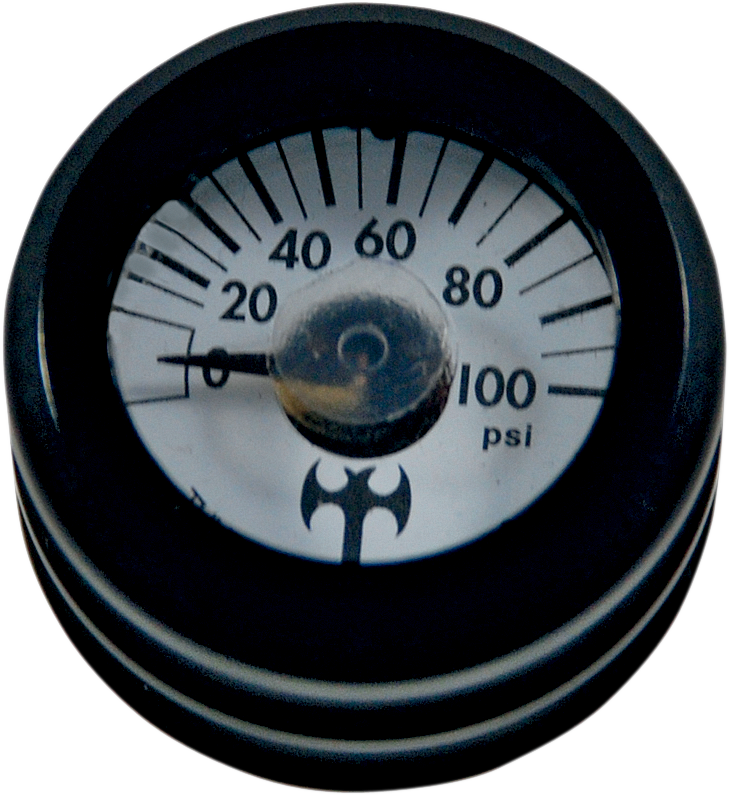 EDDIE TROTTA DESIGNS Mini Oil Pressure Gauge and Cover - Black - White Face - 3/16" W x 9/16" D TC-001B