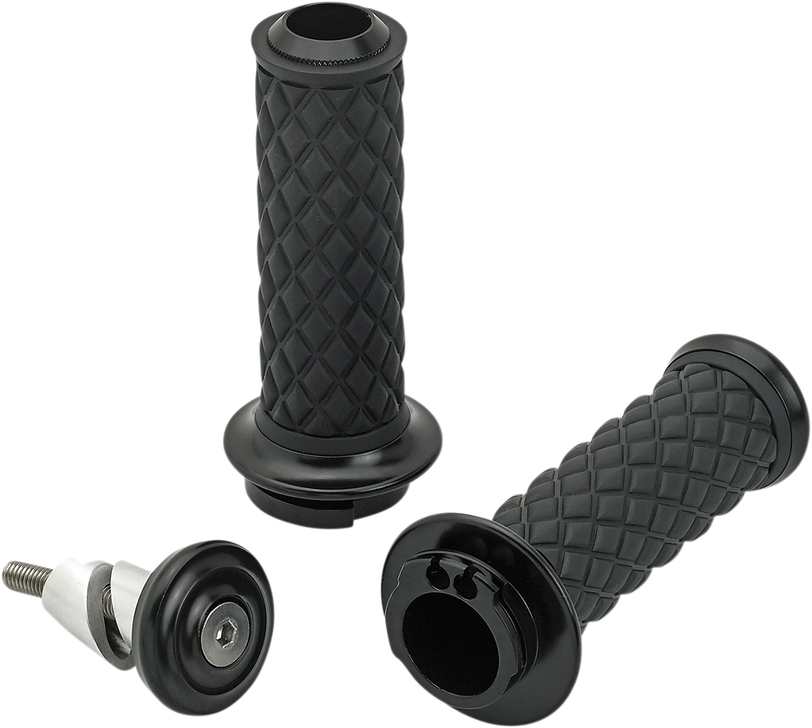 Puños BILTWELL - Aluminio - Cable doble - Negro 6604-201-01