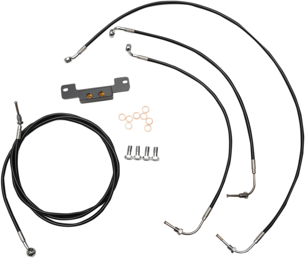 LA CHOPPERS Handlebar Cable/Brake Line Kit - Mini Ape Hanger Handlebars - Black Vinyl LA-8055KT-08B