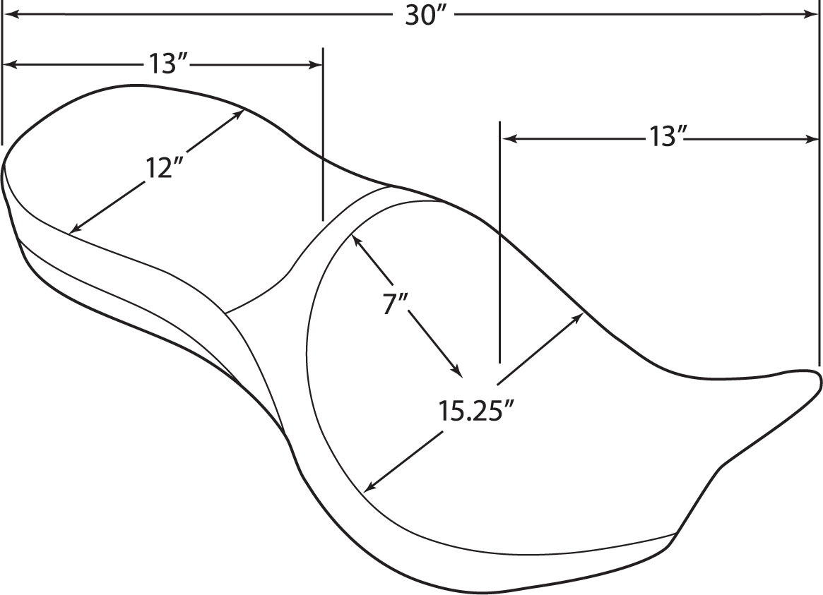 DRAG SPECIALTIES Asiento de perfil bajo - Respaldo del conductor - Liso - Vegas N/F 14-16 GUNNER 0810-1605