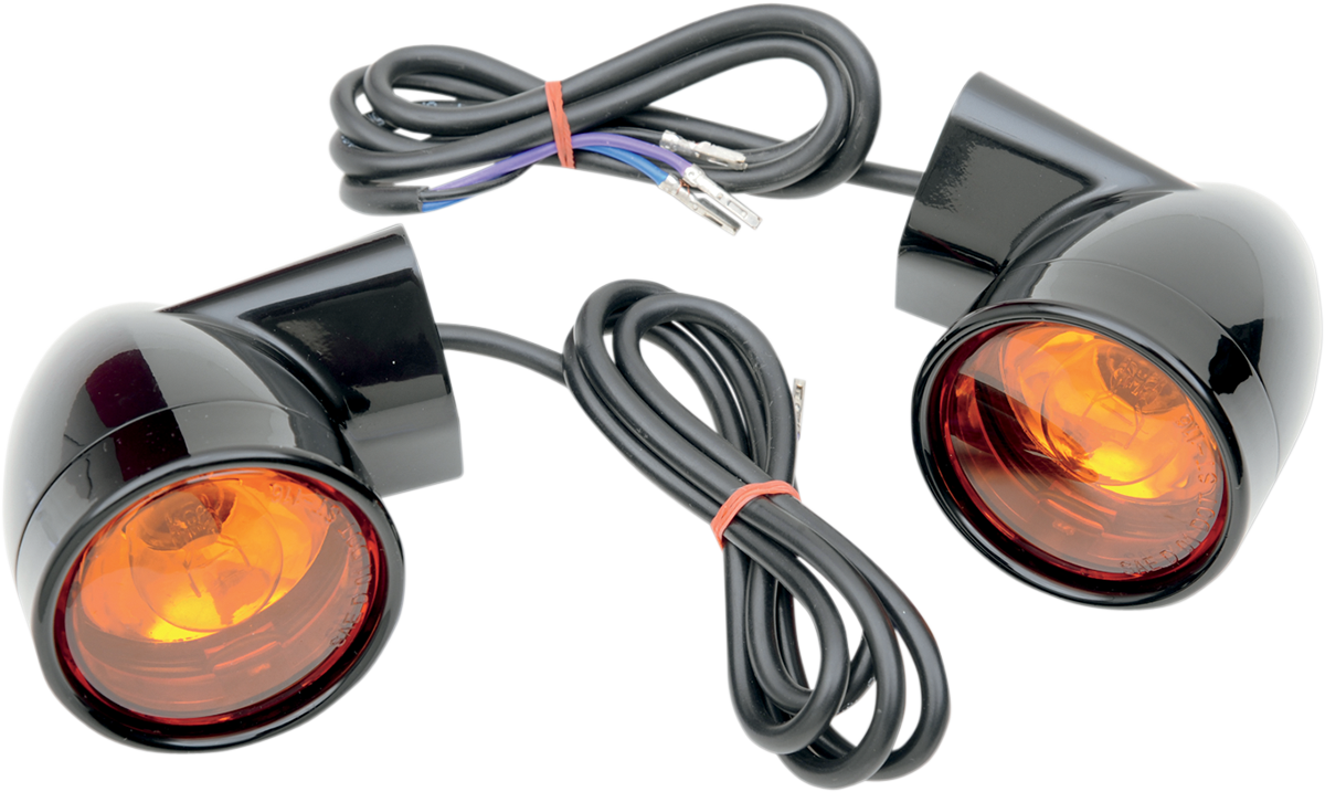 DRAG SPECIALTIES Luces intermitentes tipo bala FLT - Negro 12-0224GB-2