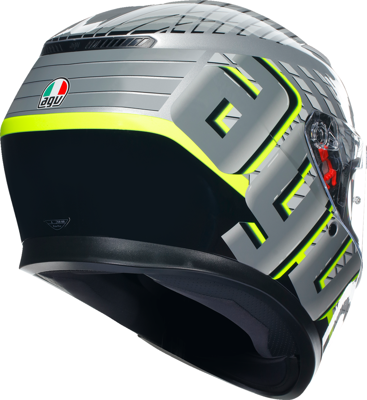 Casco AGV K3 - Fortify - Gris/Negro/Amarillo Fluo - 2XL 21183810040112X