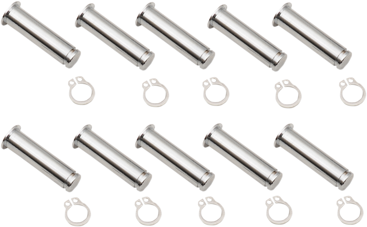 DRAG SPECIALTIES Pasadores de pivote - Palanca - Paquete de 10 - Cromo 74112